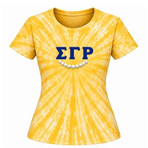 T-shirt personnalisé pour femme, coloré, tie-dye, en coton doux, décontracté, imprimé, tendance, pour l'été, à porter au quotidien - Product Image 1