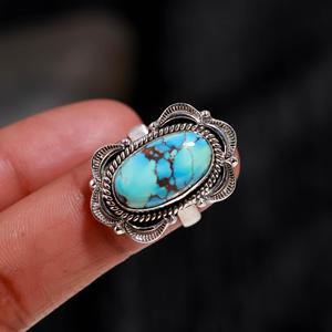 New Design 925 Sterling Silver Natural Golden Hill <b>Turquoise</b> <b>Ring</b> Vintage Gemstone <b>Ring</b> Men's & Women's Western Jewelry - Product Image 1