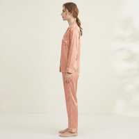 Ensemble de vêtements d'intérieur pour femmes, élégant et tendance, imprimé floral, haut à manches longues, pantalon décontracté, tenue de sommeil confortable, séchage rapide, devant