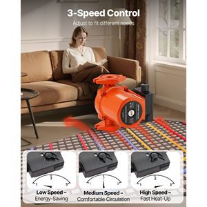 Pompa di Ricircolo in Ghisa F-009-BF5-J, 17 GPM, AC 120V, 35 ft, per Acqua Calda, Connessione Flangiata da 3/4 Pollici, Componenti per Caldaie - Product Image 5