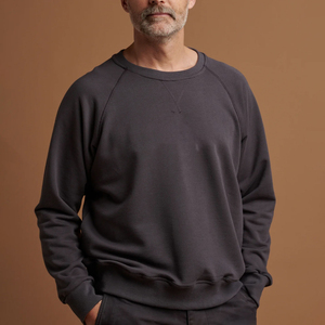New design Raglan sleeve 100% Cotton Plain Round Neck Long Sleeve Fleece Crew Neck <b>Sweatshirt</b> Men - Product Image 1