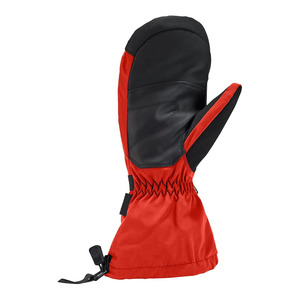 Mitaines de ski isolées et imperméables en polyester orange et noir avec fermeture à cordon, unisexe, pour usage extérieur en hiver - Product Image 3