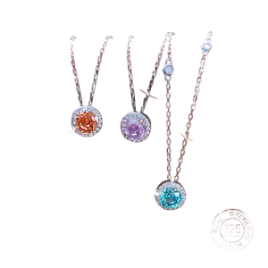 Collar de Plata 925 con Diamantes de Moissanita, Elegante y Moderno para Damas, Joyería de Lujo para Aniversarios, Uso Casual y Festivo - Product Image 3