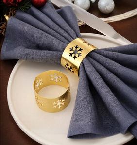 Ensemble de porte-serviettes en métal doré de qualité supérieure, design d'hiver, décoration de table pour la salle à manger, mariage, fête, hôtel, restaurant, usage domestique - Product Image 1