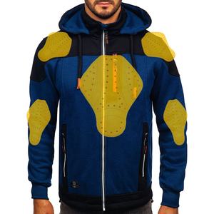 New Design Windproof Fleece Hoodie for Motorcycles Zipper Motorbike Racing Hoodies with <b>Pads</b> in Two Colors Plus Size Options - Product Image 1