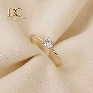 Elegante Anillo de Oro Sólido de 14 Quilates con Diamantes Cultivados en Laboratorio, Certificado IGI, Joyería para Mujer, Corte Brillante Redondo, Regalo Especial - Product Image 2