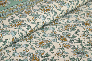 Hand Block Cotton Printed 200TC Full Size All-Season Eco-Friendly Skin-Friendly <b>Flat</b> & <b>Fitted</b> Bed <b>Sheet</b> - Product Image 3