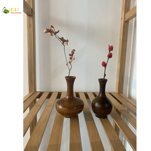 Adorable ensemble de 2 vases coniques décoratifs en bois naturel léger et classique pour la décoration intérieure et les centres de table, idéal pour la fête des Mères - Product Image 5