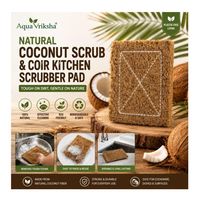 Éponge de cuisine en fibre de coco naturelle AQUA VRIKSHA 6 x 4 pouces |   Tampon de nettoyage et de récurage biodégradable et écologique