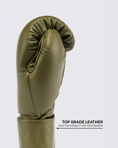 Nouveaux gants de boxe Olive, best-sellers, en cuir véritable, couleur Olive personnalisée, pour entraînement de boxe et salle de sport. - Product Image 4
