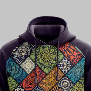 เสื้อฮู้ดผ้าฝ้ายแบบสวมหัวสำหรับผู้ชายเสื้อฮู้ดโอเวอร์ไซส์พิมพ์ลายแบบหรูหรา - Product Image 3