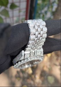 RUDRA JEWELS WATCHES นาฬิกาสแตนเลสสตีลสุดหรู ประดับเพชรโมอิสซาไนต์ ระบบกลไก ดีไซน์สปอร์ต สง่างาม วินเทจ แบบโปร่ง - Product Image 2