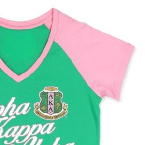 Camiseta Deportiva Casual de Manga Corta con Cuello en V, Color Verde y Rosa, Personalizada, Ropa Deportiva de Equipo, Prenda de Moda de Dos Tonos, Top Elegante para Mujer, Nuevo - Product Image 4