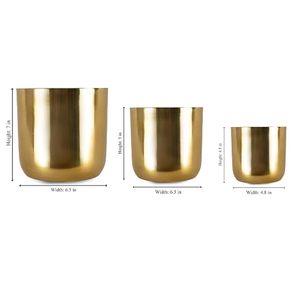 Jardinières murales modernes en laiton, pots de fleurs suspendus circulaires, design minimaliste chromé pour plantes vertes - Product Image 2