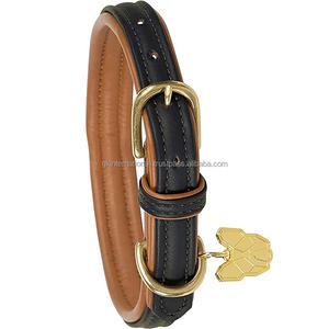 Collar de perro de cuero genuino acolchado cómodo y costuras de Borde resistente de diseño clásico de Fabricante Mayorista - Product Image 6
