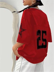 Jersey <b>Shirts</b> Y2K Graphic Tees Oversized Streetwear <b>T</b> <b>Shirt</b> V Neck Football Jersey - Product Image 3