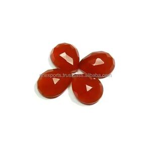 4มม. 6มม. สีส้มธรรมชาติคาร์เนเลียนกุหลาบตัดลูกแพร์เรียบอัญมณีขัดหลวมเครื่องประดับเงินที่ดีที่สุดราคาไม่แพง - Product Image 1