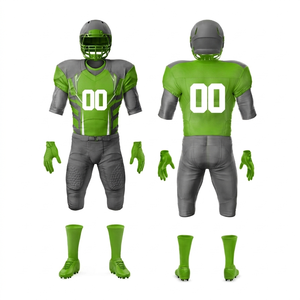 Uniformes de football américain personnalisables Rouge Gris Col en V Manches courtes 100% polyester Évacuation de l'humidité Toutes saisons Adulte Homme - Product Image 3