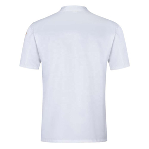 เสื้อเชฟแขนยาวสีขาวและสีส้มคุณภาพสูงสำหรับผู้ชาย ปี 2026 พร้อมกระดุมสำหรับชุดยูนิฟอร์มร้านอาหาร - Product Image 3