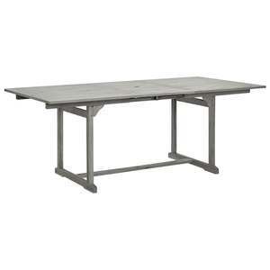 Juego de Comedor Extensible Estándar de Madera de Acacia Sólida Gris para Jardín - Product Image 4