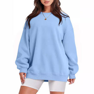 Sudadera de invierno para mujer, diseño personalizado OEM, color sólido, 100% algodón, forro polar, corte regular y mangas regulares, camisa informal. - Product Image 1