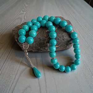 Cuentas de oración Tasbih de resina turquesa hechas a mano, Misbaha islámica, cuentas de meditación, cuentas islámicas para uso islámico, tasbih. - Product Image 2