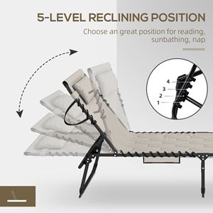 Set di Sdraio Reclinabili Regolabili per Esterni in Khaki, con Telaio in Alluminio e Corda, per Piscina: Versatilità e Comfort - Product Image 6