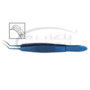 Pinzas de Capsulorrexis Curvas de Titanio Utrata, Instrumento Oftálmico Microquirúrgico para Cataratas, Certificado CE ISO por Blush Surgical - Product Image 3