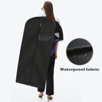 Sac de costume EVA PEVA à dessus arqué 45 pouces avec crochet métallique pivotant, fenêtre transparente et œillet de base, sac de vêtements suspendu personnalisable en gros avec logo