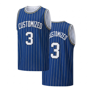 Maillot de basket personnalisé à rayures fines, séchage rapide, nom et numéro d'équipe personnalisés, sans manches, col en V, uniforme sportif, vêtements de sport en gros - Product Image 1