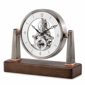 Reloj de Escritorio Esquelético de Madera con Detalles Cromados - Venta al por Mayor - Product Image 1