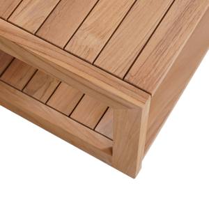 Mesa de Centro Moderna de Madera de Teca para Exteriores, Rectangular, de Doble Nivel, de Perfil Bajo, para Sala de Estar o Jardín - Product Image 4
