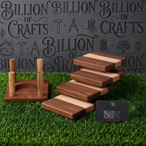 Ensemble de sous-verres en bois de qualité supérieure avec boîte de rangement Sous-verres décoratifs pour table basse Table à manger Maison Restaurant Hôtel - Product Image 6
