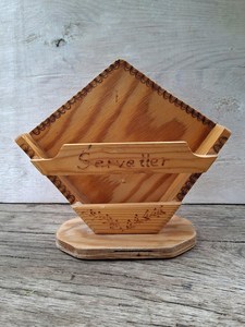 Porta Servilletas de Madera Natural, Organizador Decorativo de Servilletas para Mesa, para Cocina, Comedor, Restaurante, Cafetería - Product Image 6