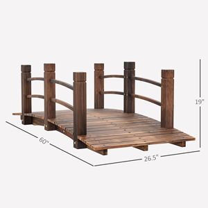 Ponte da Giardino in Legno di Abete Colorato da 1,5 m con Passerella ad Arco e Ringhiere Laterali per Giardini e Fiumi - Product Image 3