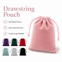 Pochettes de luxe en velours avec cordon de serrage et logo personnalisé pour cadeaux de mariage, rangement de colliers, bracelets, boucles d'oreilles et lunettes