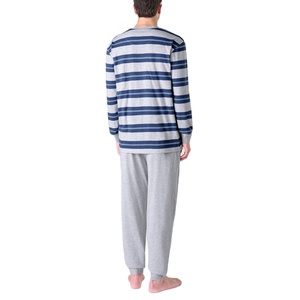 Pijama con logotipo personalizado de la mejor calidad, 2 piezas, pantalones de manga larga, Jersey de algodón estampado para hombre, pijama orgánico para hombre, conjunto de ropa de dormir de BD - Product Image 6