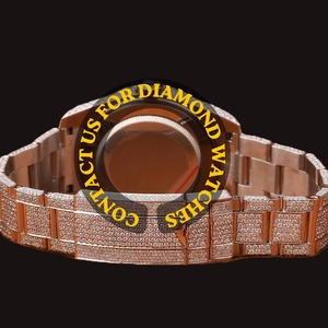 Reloj de Hip Hop con Diamantes VVS para Hombre, Exportador Indio, Reloj Automático de Acero Inoxidable de Lujo, Disponible a Precio Descontado - Product Image 2