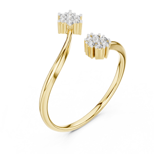 Anillo de Diamantes Cultivados en Laboratorio DOUBLE STAR para Mujer, Oro Rosa de 18 Quilates con Baño de Rodio, Corte Brillante, para Compromiso, Fiesta, Regalo de San Valentín - Product Image 6