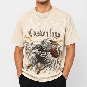 T-shirt graphique surdimensionné de qualité supérieure, 100% coton, imprimé DTG, streetwear lourd, col rond, t-shirt graphique décontracté unisexe - Product Image 3