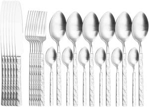 Ensemble de couverts en argent de haute qualité, acier inoxydable premium, parfait pour la maison, les mariages, les restaurants et les hôtels - Product Image 6