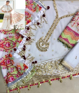 Gharara-camisa bordada de gasa, nueva camisa India paquistaní totalmente pesada con trabajo manual pesado, vestido superventas 2021 - Product Image 2