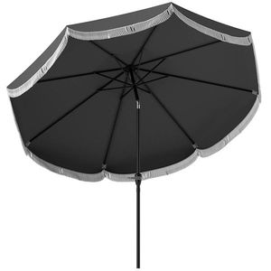 Ombrellone da Spiaggia 2,7m Grigio Antracite, Ombrellone da Giardino 8,8FT con 8 Stecche, Protezione UPF 30+, Inclinazione a Pulsante - Product Image 3