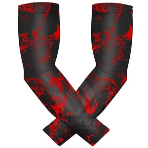 Manchon de compression unisexe noir avec logo blanc, protection anti-UV pour le cyclisme, la course à pied et le fitness - Product Image 5