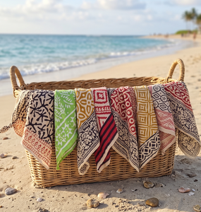 Pañuelo Artesanal de Algodón con Estampado Indio, Bufanda Boho para la Cabeza, Accesorios para el Cabello para Festivales, Regalo para Ella, Accesorios de Playa - Product Image 6