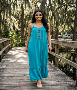 ชุดเดรสลำลองผ้าแคมบริคสำหรับผู้หญิง ผ้าฝ้ายเนื้อนุ่ม น้ำหนักเบา ระบายอากาศได้ดี เหมาะสำหรับใส่ในฤดูร้อน เสื้อผ้าแฟชั่นสำหรับสุภาพสตรี สวมใส่ได้ทุกวัน สวยสง่า - Product Image 1