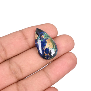 Cabochon en azurite naturelle attrayant, forme poire, 16,05 carats, pierre précieuse non montée pour bijoux - Product Image 4