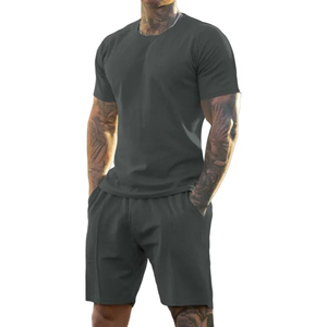 Men's White Solid Crew Neck T-Shirt <b>Set</b> Casual <b>Knitted</b> Breathable Summer Wear By Harry Johnson Production OEM ODM - Product Image 3