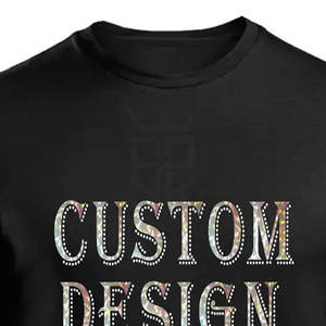 Camiseta cómoda de secado rápido para hombre con pedrería, 100% algodón, corte holgado, último diseño, precio bajo, camiseta estampada con pedrería para hombre - Product Image 4