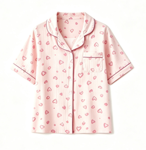 Conjunto de pijama de algodón floral para mujer, camisa de manga corta con botones y pantalones cortos, ropa de dormir suave, conjunto de ropa para estar en casa - Product Image 3